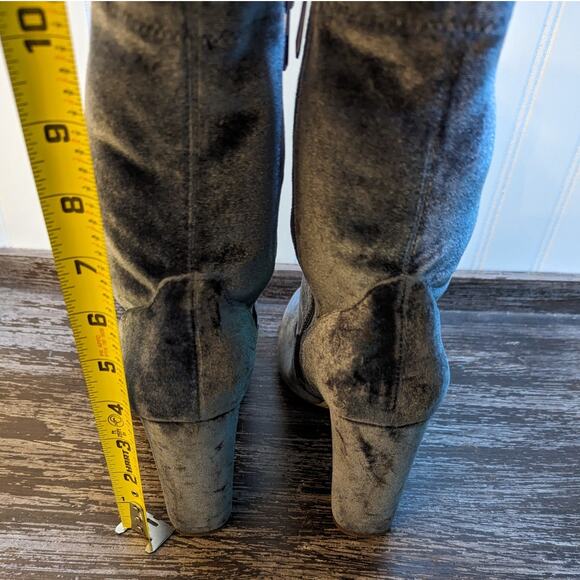 Sam Edelman Women's Calveta Blue Sapphire Gray Velvet Booties Size 9.5 - Picture 4 of 7